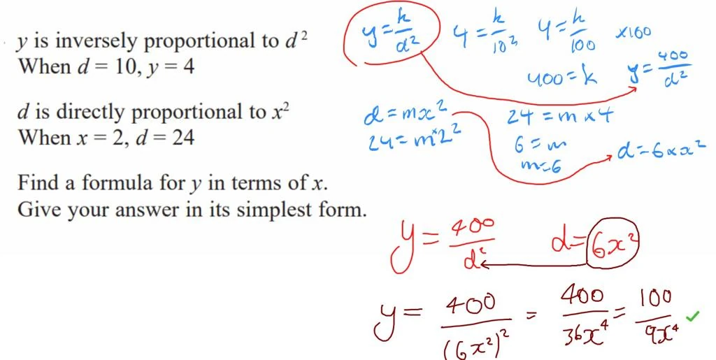 Online lesson worked example with annotations