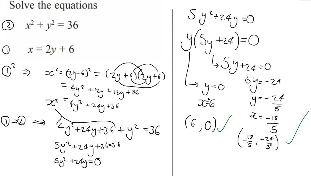 Online lesson simultaneous equations worked solution