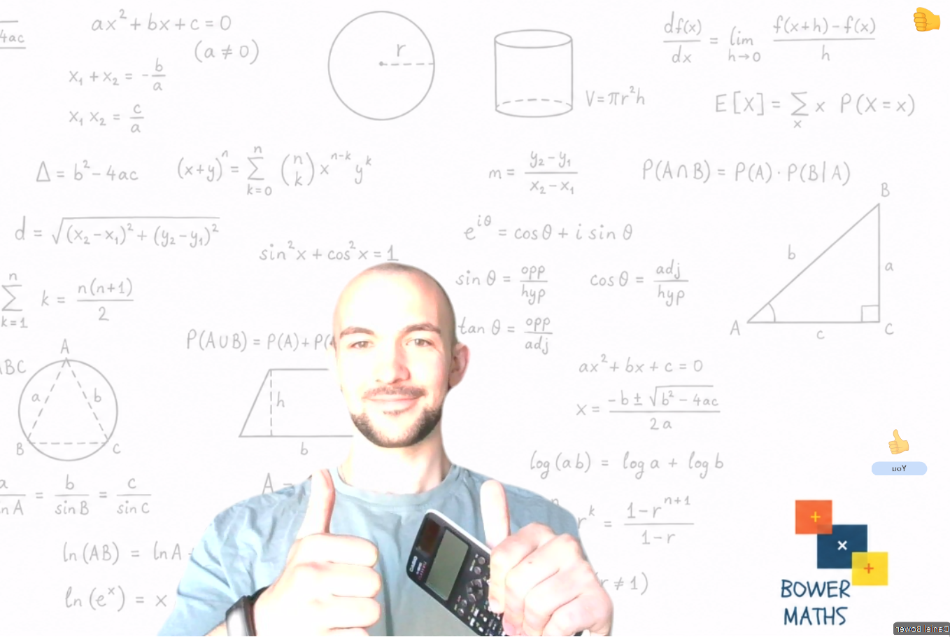 Daniel Bower teaching a maths lesson online